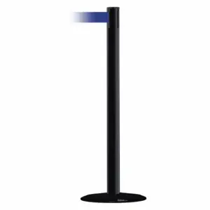 TENSABARRIER MARINEPOST-33-STD-NO-L5X-C Barrier Post With Belt, Stainless Steel, Black, 38 Inch Post Height, 2 1/2 Inch Post Dia | CU6GVC 22RT58