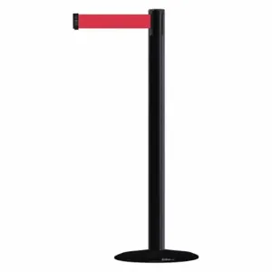 TENSABARRIER MARINEPOST-33-STD-NO-R5X-C Barrier Post With Belt, Stainless Steel, Black, 38 Inch Post Height, 2 1/2 Inch Post Dia | CU6GVF 22RT59