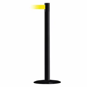 TENSABARRIER MARINEPOST-33-STD-NO-Y5X-C Barrier Post With Belt, Stainless Steel, Black, 38 Inch Post Height, 2 1/2 Inch Post Dia | CU6GVG 22RT64