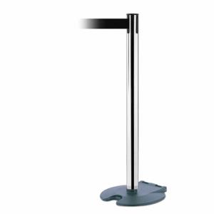 TENSABARRIER RB1-89-1P-MAX-NO-B9X-C Barrier Post With Belt, Steel, Polished Chrome, 38 Inch Post Height, 2 1/2 Inch Post Dia | CU6HCX 30RH16