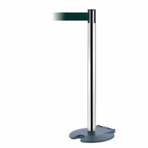 TENSABARRIER RB1-89-1P-MAX-NO-G6X-C Barrier Post With Belt, Steel, Polished Chrome, 38 Inch Post Height, 2 1/2 Inch Post Dia | CU6HLN 30RH20