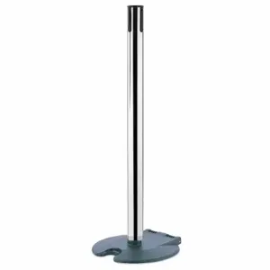 TENSABARRIER RB1-89-1P-RCV Single Belt Receiver Post, 38 Inch Height, Polycarbonate, Polished Chrome | CU6JMR 30RH28