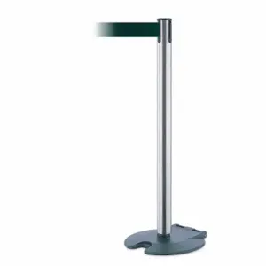 TENSABARRIER RB1-89-1S-STD-NO-G6X-C Barrier Post With Belt, Steel, Satin Chrome, 38 Inch Post Height, 2 1/2 Inch Post Dia | CU6HGL 30RH05