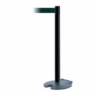 TENSABARRIER RB1-89-33-MAX-NO-G6X-C Barrier Post With Belt, Steel, Black, 38 Inch Post Height, 2 1/2 Inch Post Dia | CU6HMB 30RH10