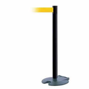 TENSABARRIER RB1-89-33-MAX-NO-Y5X-C Barrier Post With Belt, Steel, Black, 38 Inch Post Height, 2 1/2 Inch Post Dia | CU6GZW 30RH09