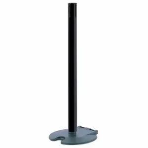 TENSABARRIER RB1-89-33-RCV Single Belt Receiver Post, 38 Inch Height, Polycarbonate, Black, 2 1/2 Inch Post Dia | CU6JMP 30RH26