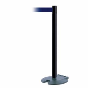TENSABARRIER RB1-89-33-STD-NO-L5X-C Barrier Post With Belt, Steel, Black, 38 Inch Post Height, 2 1/2 Inch Post Dia | CU6HLW 30RG87
