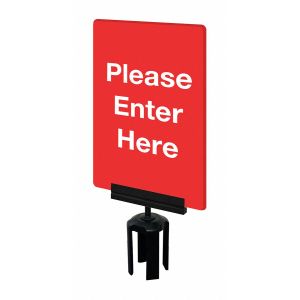 TENSABARRIER S01-P-21-7X11-V-HDSB-1701-33 Acrylic Sign Red Please Enter Here | AD3DQU 3YHG5