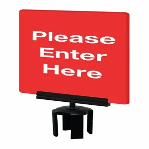 TENSABARRIER S01-P-21-7X11-V-HDSB-1701-33 Acrylic Sign Red Please Enter Here | AD3DQU 3YHG5