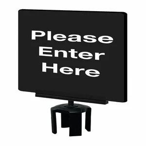 TENSABARRIER S01-P-33-7X11-V-HDSB-1701-33 Acrylic Sign Black Please Enter Here | AD3DQM 3YHF8