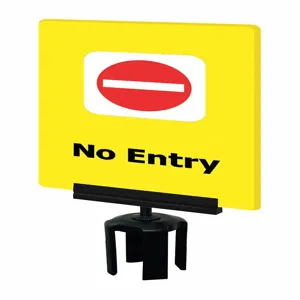 TENSABARRIER S14-P-35-7X11-V-HDSB-1701-33 Acrylic Sign Yellow No Entry | AD3DPZ 3YHE5