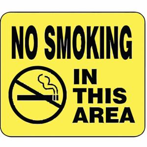 TENSABARRIER SG10-35-1114-250-H Acrylic Sign, Yellow, No Smoking Inch This Area | CU6GKW 45RL88