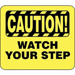 TENSABARRIER SG7-35-1114-250-H Acrylic Sign, Yellow, Caution Watch Your Step | CU6GKV 45RL95