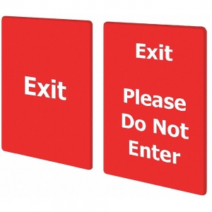TENSABARRIER SIGN-BRAC-0711-250-21-V-S03 Exit Please Do Not Enter Red | AF4UPM 9KHE2