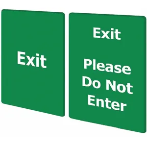 TENSABARRIER SIGN-BRAC-0711-250-28-V-S03 Exit Please Do Not Enter Green | AF4XYT 9PA09