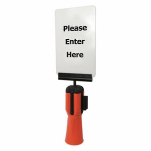 TENSABARRIER TC114-SIGN-TOPPER Sign Frame, Black, Unfinished, 4 1/2 Inch Height, 5 Inch Length, 6 Inch Width | CN9GQB 467F29