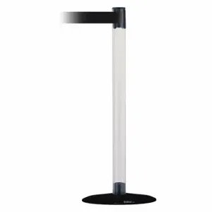 TENSABARRIER TCLB-33-MAX-NO-B9X-C Barrier Post With Belt, Polycarbonate, Clear, 38 Inch Post Height, 2 1/2 Inch Post Dia | CU6GMD 30RF64