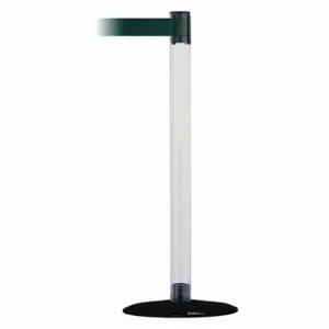 TENSABARRIER TCLB-33-MAX-NO-G6X-C Barrier Post With Belt, Polycarbonate, Clear, 38 Inch Post Height, 2 1/2 Inch Post Dia | CU6GMA 30RF65