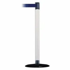 TENSABARRIER TCLB-33-MAX-NO-L5X-C Barrier Post With Belt, Polycarbonate, Clear, 38 Inch Post Height, 2 1/2 Inch Post Dia | CU6GLZ 30RF68