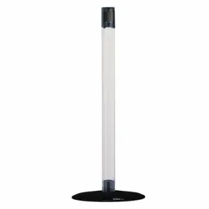 TENSABARRIER TCLB-33-RCV Single Belt Receiver Post, 38 Inch Height, Polycarbonate, Black, 2 1/2 Inch Post Dia | CU6JMQ 30RF94