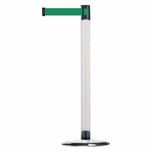 TENSABARRIER TCLU-1P-MAX-NO-G6X-C Barrier Post With Belt, Polycarbonate, Clear, 38 Inch Post Height, 2 1/2 Inch Post Dia | CU6GMV 30RF77