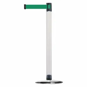 TENSABARRIER TCLU-1P-STD-NO-G6X-C Barrier Post With Belt, Polycarbonate, Clear, 38 Inch Post Height, 2 1/2 Inch Post Dia | CU6GMN 30RF71