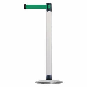 TENSABARRIER TCLU-1S-MAX-NO-G6X-C Barrier Post With Belt, Polycarbonate, Clear, 38 Inch Post Height, 2 1/2 Inch Post Dia | CU6GMX 30RF89