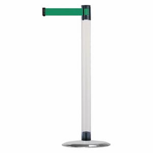 TENSABARRIER TCLU-1S-STD-NO-G6X-C Barrier Post With Belt, Polycarbonate, Clear, 38 Inch Post Height, 2 1/2 Inch Post Dia | CU6GMZ 30RF83