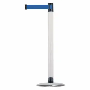 TENSABARRIER TCLU-1S-STD-NO-L5X-C Barrier Post With Belt, Polycarbonate, Clear, 38 Inch Post Height, 2 1/2 Inch Post Dia | CU6GMJ 30RF86