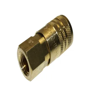 TEXAS PNEUMATIC TOOLS TX-2CF2-B Coupling, 1/4 Inch Socket, Brass, 1/4 Inch FPT | CD9RML