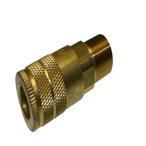 TEXAS PNEUMATIC TOOLS TX-2CM3-B Coupling, 1/4 Inch Socket, Brass, 3/8 Inch MPT | CD9RMR