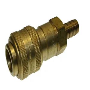 TEXAS PNEUMATIC TOOLS TX-4DS4-B D series Hose Barb, Push Type, Brass, 3/8 x 1/2 Inch Size | CD9RVE