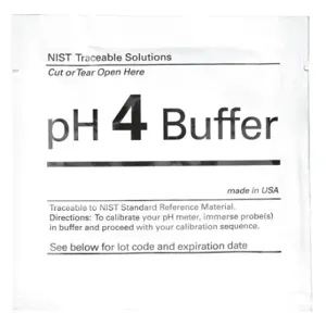 THERMO FISHER SCIENTIFIC 910425 Buffer Solution, pH, 4 pH, 25 Pack | CU6LBJ 8C548