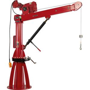 THERN 5FT40-E2 Davit Crane With Electric Winch, Up To 5500 Lbs., Red Enamel | CY3LEH