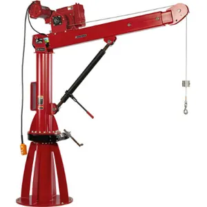 THERN 5FT40 Davit Crane With Ratchet Jack, Up To 5500 Lbs., Red Enamel | CY3LEK