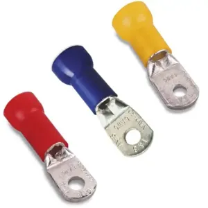 THOMAS & BETTS RH9711 Ring Terminal, Nylon Insulated, 2Awg Wire, #10 Stud | BK9NTX