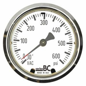 THUEMLING BC-LFP-63-B Manometer für Schalttafelmontage, Brandmeldetafeln, U-Klemme, 0 bis 400 Psi, 2 1/2 Zoll Zifferblatt | CU6NCU 52VR79