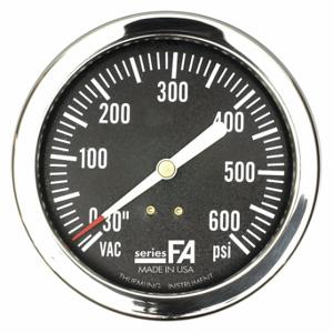 THUEMLING FA-LFP-310-CG Manometer für Schalttafelmontage, Brandmeldetafeln, U-Klemme, 0 bis 600 Psi, 3 1/2 Zoll Zifferblatt | CU6NCN 52VR59
