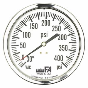 THUEMLING FA-LFP-410-BG Manometer für Schalttafelmontage, Brandmeldetafeln, U-Klemme, 0 bis 400 Psi, 4 1/2 Zoll Zifferblatt | CU6NCJ 52VR66