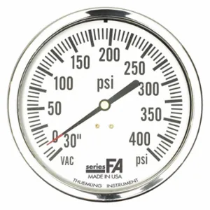 THUEMLING FA-LFP-410-BG Panel-Mount Pressure Gauge, Fire Apparatus Panels, U-Clamp, 0 To 400 Psi, 4 1/2 Inch Dial | CU6NCJ 52VR66