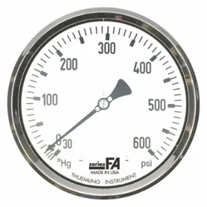 THUEMLING FA-LFP-610-CG Panel-Mount Pressure Gauge, Fire Apparatus Panels, U-Clamp, 0 To 600 Psi, 6 Inch Dial | CU6NCT 52VR74