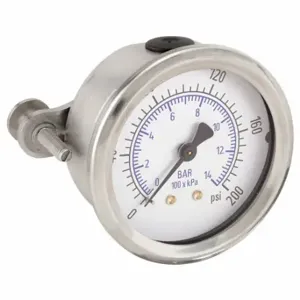 THUEMLING SC-SCBA-200 Panel-Mount Pressure Gauge, Breathing Air Compressor, U-Clamp, 0 To 200 Psi, 63 mm Dial | CU6NCW 52VR93