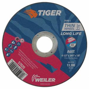 TIGER 57020 Abrasive Cut-Off Wheel, 0.045 Inch Thick | CU6NDC 43VN33