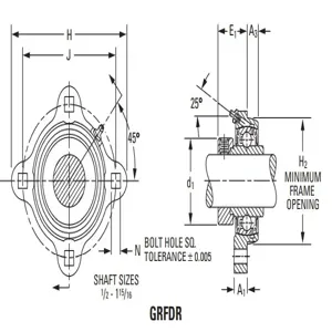 TIMKEN GRFDR1 15/16 Four Bolt Eccentric Locking Collar, 1 15/16 Inch Shaft Size, 5210 lbf Load Rating | BF6NJH