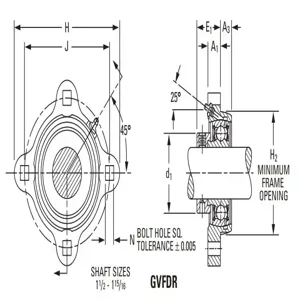 TIMKEN VFDR1 1/4 Four Bolt Flanged Eccentric Locking Collar, 1 1/4 Inch Shaft Size, 3440 lbf Load Rating | BF6FGA