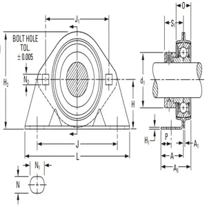 TIMKEN PBS 3/4 Pillow Block Eccentric Locking Collar, 0.7500 Inch Shaft Size, 1460 lbf Load Rating | BF9QYX