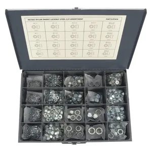 TITAN FASTENERS WWG16METLNGR Hex Locknut Assortment, Zinc, 16 Sizes, 930 Pieces | AD7LDL 4FAC6