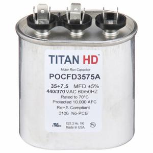 TITAN HD POCFD3575A Motor-Dual-Run-Kondensator, oval, 440/370 V AC, 35/7 mfd, 3 13/32 Zoll Gesamthöhe | CU6RXN 61UN59