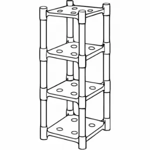 TOLCO 60NN30 Plastic Shelving, 14 Inch x 14 Inch, 37 Inch Overall Height, 4 Shelves | CU6UAD