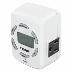 TORK 458Z Plug Inch Timer, 1 min Min. Time Setting, 7 day Max. Time Setting, 7 Max. On/Off Cycles | CU6UMQ 60NP78